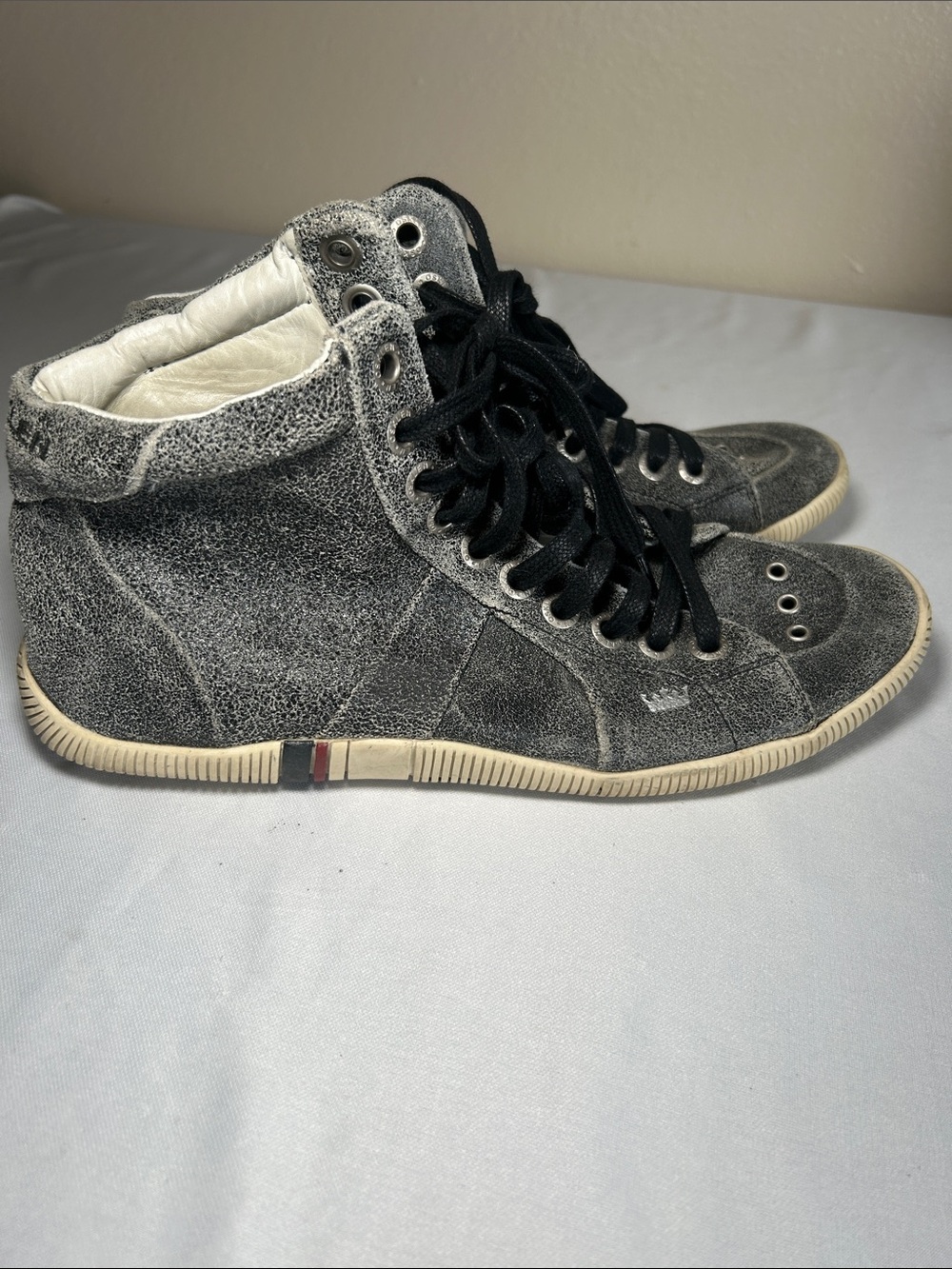 Osklen Leather High Top Gray Lace Up Shoes Size 8